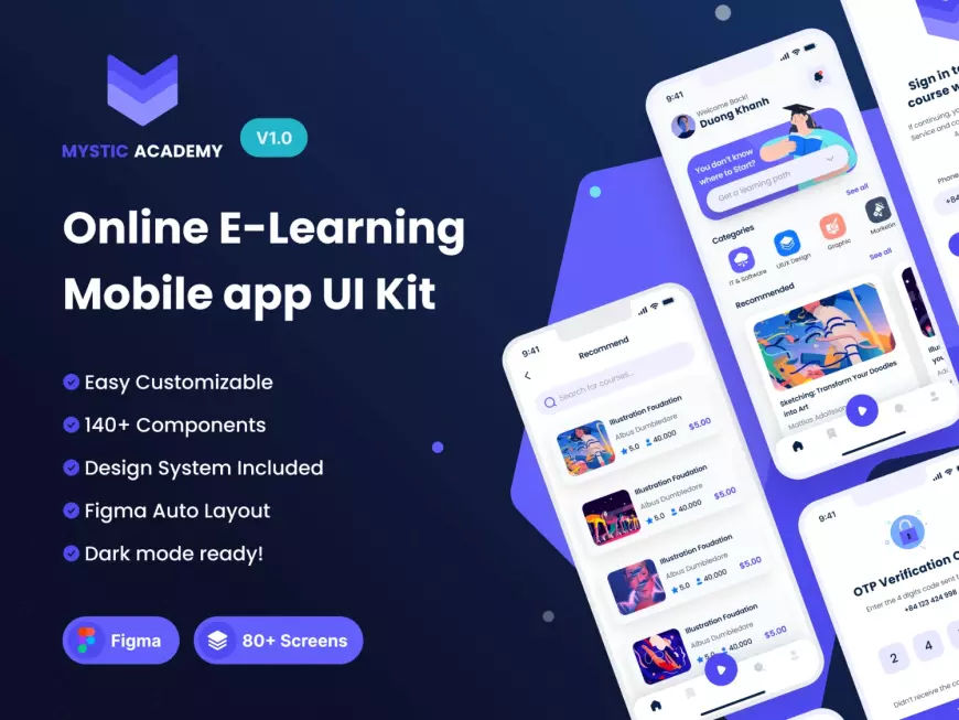 [VIP] Online E-Learning Mobile app UI Kit